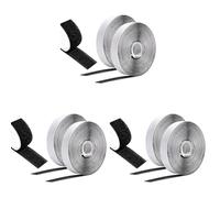 Vinabo Auto Adhesivo Cinta De Gancho Y Bucle 8 m X 20 mm, Cinta doble cara adhesivo de gancho y bucle, Adhesivo Fuerte Hook Y Loop Bandas Para Coser (Negro) (Paquete de 3)