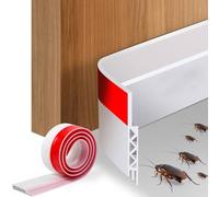 Vinabo Burlete Puerta Entrada, Junta de Puerta de TPE Autoadhesiva, Burlete Bajo Puerta, Antipolvo Aislamiento Acústico Prueba De Viento (100 cm x 5 cm, Blanco)