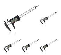 Vinabo Calibre Digital, Pie de Rey Clásico de 150 mm / 6 pulgadas con Pantalla LCD Grande Calibre para Mediciones Externas, Internas, de Profundidad y de Paso (Paquete de 5)