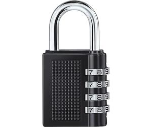 Vinabo Candado de Seguridad numerico con Combinacion de 4 Digitos, para Mochilas, Maletas, Taquillas de Gimnasio, Casilleros Escolares, Equipaje,Negro
