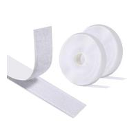 Vinabo Cinta de Gancho y Bucle Autoadhesiva 8 m x 20 mm, Blanca, Hook Loop
