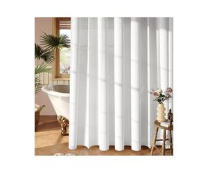 Vinabo Cortina de Ducha de 180 x 200 cm, Cortina de Ducha antimoho con 12 Anillas, Cortina de Ducha sin Taladro, Cortina de Ducha de Tejido de poliéster Impermeable Lavable en Lavadora