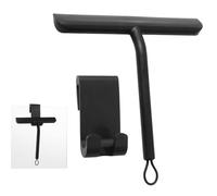Vinabo rasqueta limpiacristales Ducha,Limpia Cristales mamparas Ducha, Limpia mamparas con Soporte para Ducha, baño, Azulejos, Espejos, Ventanas (21 cm, Negro)