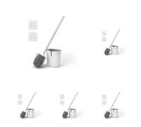 Vinabo Escobillas de Baño, Escobilla WC de Inodoro de Silicona, Cepillo de Aseo Plano, Escoba Inodoro, Secado rápido, Antigoteo, Cepillo de Inodoro, Montaje en Pared/Suelo, Color Blanco (Paquete de 5)
