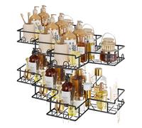 Vinabo Estanteria Ducha 2PCS, Estanteria Baño sin Taladro, Estante Ducha con Adhesivo, Organizador Ducha Antioxidante con 4 Ganchos, Accesorios de Baño (Negro) (Paquete de 3)