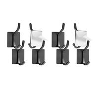 Vinabo Ganchos Adhesivos para Pared de 4 piezas, Colgadores Adhesivos Resistentes para Armarios, Puertas, Paredes, Sin Taladrar, Inoxidables (Negro) (Paquete de 2)