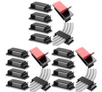 Vinabo Juego de 10 Clips de Cable Autoadhesivos Duraderos, Organizador de Clips de Cable, Kit Organizador de Cables, Clip de Cable Autoadhesivo Para TV, PC, Escritorio, Hogar, Oficina, Negro
