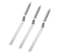 Vinabo Juego de 4 Espátulas Angulares para Tartas - Espátulas de Glaseado de Acero Inoxidable, Espátula para Decoración de Pasteles para Glaseado de Pasteles, Magdalenas y Pasteles (Paquete de 3)