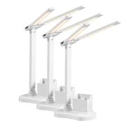 Vinabo LED Lámpara de Escritorio, 3 Brillo 3 Colores Flexo Led Escritorio, Carga USB Luz de Escritorio para Lectura Estudio Plegable, Táctil, Regulable, Niño, Dormitorio,Cabecera,Oficina