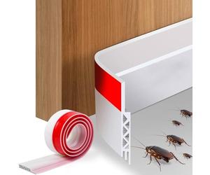 Vinabo Paraspifferi Sottoporta - Junta de goma autoadhesiva para burlete de puerta, parte inferior, insonorización, resistente al polvo, a prueba de golpes (100 cm x 5 cm, color blanco)