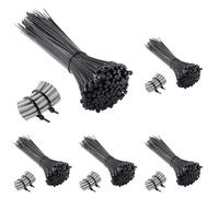 Vinabo Plástico para cableado, bridas de nailon para cables, 100 x 2,5 mm, 110 unidades, negro (Paquete de 5)