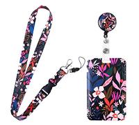 Vinabo Porta Tarjetas Identificativas, Lanyard con Porta Tarjetas, Llavero Retráctil con Lanyard Enfermera, Para Tarjeta de Identificación, Llaves, Cámara, Teléfono Móvil