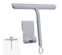 Vinabo Rasqueta Limpiacristales de Silicona para Ducha con Soporte, 21cm, Limpia Mamparas, Espejos y Ventanas sin Dejar Rayas, Diseño Ergonómico Antideslizante, Gris