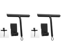 Vinabo rasqueta limpiacristales Ducha,Limpia Cristales mamparas Ducha, Limpia mamparas con Soporte para Ducha, baño, Azulejos, Espejos, Ventanas (21 cm, Negro) (Paquete de 2)