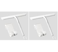 Vinabo Rasquetas Limpiacristales para Ducha de Silicona con Soporte, Limpia Mamparas Cristal, Limpieza y Alisado Superficies Ventanas, Espejos y Baños-21cm,Blanco (Paquete de 2)