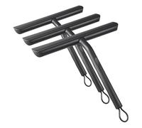 Vinabo Rasquetas Limpiacristales para Ducha de Silicona con Soporte, Limpia Mamparas Cristal, Limpieza y Alisado Superficies Ventanas, Espejos y Baños-21cm,Negro (Paquete de 3)
