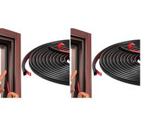 Vinabo Sello de Puerta de Ventana con Aislamiento en Frío Tipo D,Sello de Entrada,Tope de Tiro Goma Autoadhesivo para Aislamiento Acústico de Puerta (6m,Negro) (Paquete de 2)