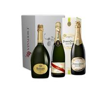 VINADDICT Caja Champán Prestige 3-3 Botellas - R de Ruinart, Mumm Cordon Rouge, Perrier-Jouët 750 mililitros