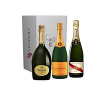 VINADDICT Caja de champán Prestige n°6. 3 botellas: R de Ruinart, Veuve Clicquot, Mumm Cordon Rouge.… 750 mililitros