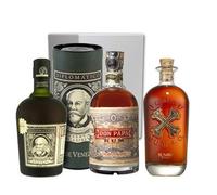 VINADDICT CAJA DE RHUMS DIPLOMATICO, DON PAPA, BUMBU - CAJA DE LUJO, Juego de 3 700 mililitros