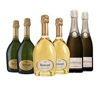 VINADDICT Champán - Lote de 6 botellas - 2 Ruinart Blanc de Blancs - 2 Ruinart Brut - 2 Roederer Brut Premier - Entrega gratuita Blanco 750 mililitros