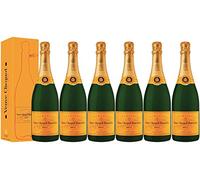 VINADDICT LOTE DE 6 TARJETAS CHAMPAGNES VEUVE CLICQUOT BRUT AMARILLA CON ESTUCHES 750 mililitros