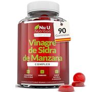 Vinagre de Sidra de Manzana con la Madre 1000 mg - 90 Gominolas Veganas - Con Vitaminas C, B12, B6, Ácido Fólico, Granada y Remolacha - Fabricadas en Europa - Nu U Nutrition