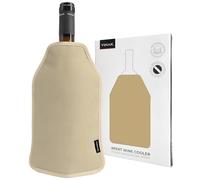 VINAK - Funda enfriadora XPERT para botellas de vino | Enfriador de vino con gel de calidad no-frost | Fabricada con 5 capas aislantes | Banda elástica inferior anticaída (Beis - Champagne)