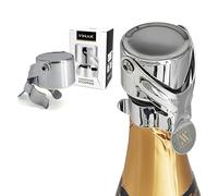VINAK - Tapón de champagne de acero inoxidable cromado | Válido para todo tipo de botellas de espumosos, cava y vino | Cierre hermético permite conservar todas las propiedades