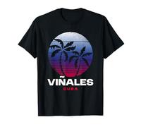 Vinales Cuba Retro Atardecer Palmeras Tropical Cuba Viajes Camiseta