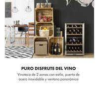 Vinamour 45D Vinoteca de 2 zonas 118 L/45 Botellas 5-18 °C Acero inoxidable Klarstein