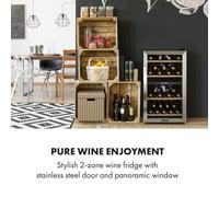 Vinamour 45D Vinoteca de 2 zonas 118 L/45 Botellas 5-18 °C Acero inoxidable Klarstein