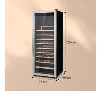 Vinamour 46 Uno nevera para vinos, 1 zona, 155 L/46 botellas, 4-18 °C, acero inoxidable