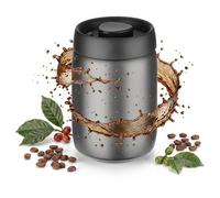 VINATO 1.2L Bote Café Hermético, Recipiente de Vacío | Acero, recipiente para café en grano y molido, protege de la luz y los olores (Negro)
