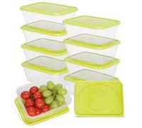 VINATO 10 Piezas 520ml Tapers Plásticos para Alimentos con Tapas, Reutilizable Recipiente Herméticos para Alimentos, Tapers Almacenamiento de Comida, Apto Microondas Congelador Lavavajillas, sin BPA