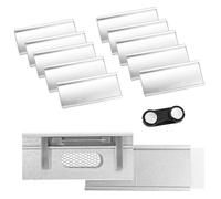 VINATO 10 Unidades Placas Identificativas Magnéticas de Aluminio para Ropa, Doble Imán Fuerte, Sin Alfiler, Profesional para Trabajo, Ferias & Escuela (72 x 35 mm)