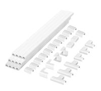 VINATO 12 Piezas Canaleta Cables Pared Adhesivo 20 x 10MM, 4,8 m Canaleta Cables Adhesivo, Tapa Cables Pared con Accesorios para Organización Segura en Hogar y Oficina