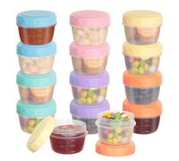 VINATO 12 Piezas Envases de Plástico con Tapa, Botes Cocina, Recipientes Herméticos para Alimentos Pequeños 80ml Sin BPA - Para Salsas, Especias & Snacks