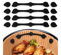 VINATO 12 Piezas Imanes de Freidora de Aire, Hebilla de Silicona Magnética, Resistentes al Calor, Hebilla Magnética para Sujetar Papel de Hornear de Freidora de Aire Para (Negro)