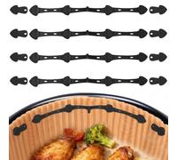 VINATO 12 Piezas Imanes de Freidora de Aire, Imanes Air Fryer para Papel de Hornear, Resistentes al Calor, Reutilizables, Hebilla Magnética para Sujetar Papel de Hornear (Negro)