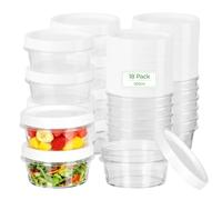 VINATO 18 Piezas Contenedores de Alimentos Pequeños, 300ml Recipientes de Plástico para Alimentos con Tapas a Fugas Prueba Tarrinas de Plastico Apilables para Lavavajillas, Microondas y Congelador