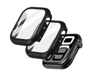 VINATO 2 Pack Funda Protectora con Cristal Templado para Apple Watch Series 10 (46mm), Negro