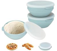 VINATO 2 Piezas Caja para Pizza con Tapa,Caja de Masa para Pizza,Caja de Masa de Silicona Antiadherente Caja Plegable para Masa de Pizza,Recipiente para Masa de Pizza-16.7 CM