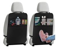 VINATO 2 Piezas Protector Asiento Coche con 3 Bolsillos, Organizador Asiento Coche para Niños Impermeable, Oxford 600D para Niños y Bebe