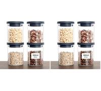 VINATO 4 Tarros de Cristal con Tapa - Botes Cocina Almacenaje Herméticos, Set de Tarros Cristal para Frutos Secos y Especias, 380ml, Sin BPA (Paquete de 2)