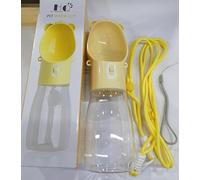 VINATO 500ML Bebedero Perro Portatil Bebedero Agua Perro Botella Gatos a Prueba de Fugas para Perros con Función de Retorno para Acampar a Pie Todos los Días, Amarillo