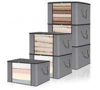 VINATO 6 Piezas Bolsas Almacenaje Ropa, Organizador, Cajas Almacenaje Plastico, y Organización, Cajas Organizadoras, Bolsas para Guardar Ropa