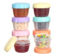 VINATO 6 Piezas Envases de Plástico con Tapa, Botes Cocina, Recipientes Herméticos para Alimentos Pequeños 80ml Sin BPA - Para Salsas, Especias & Snacks