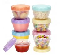 VINATO 6 Piezas Envases de Plástico con Tapa, Botes Cocina, Recipientes Herméticos para Alimentos Pequeños 120ml Sin BPA - Para Salsas, Especias & Snacks