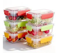 VINATO 6 x 750ml Contenedores Herméticos para Alimentos, Envases Herméticos de Plástico para Almacenamiento de Alimentos Sin BPA apilables botes cocina almacenaje para Microondas y Lavavajillas